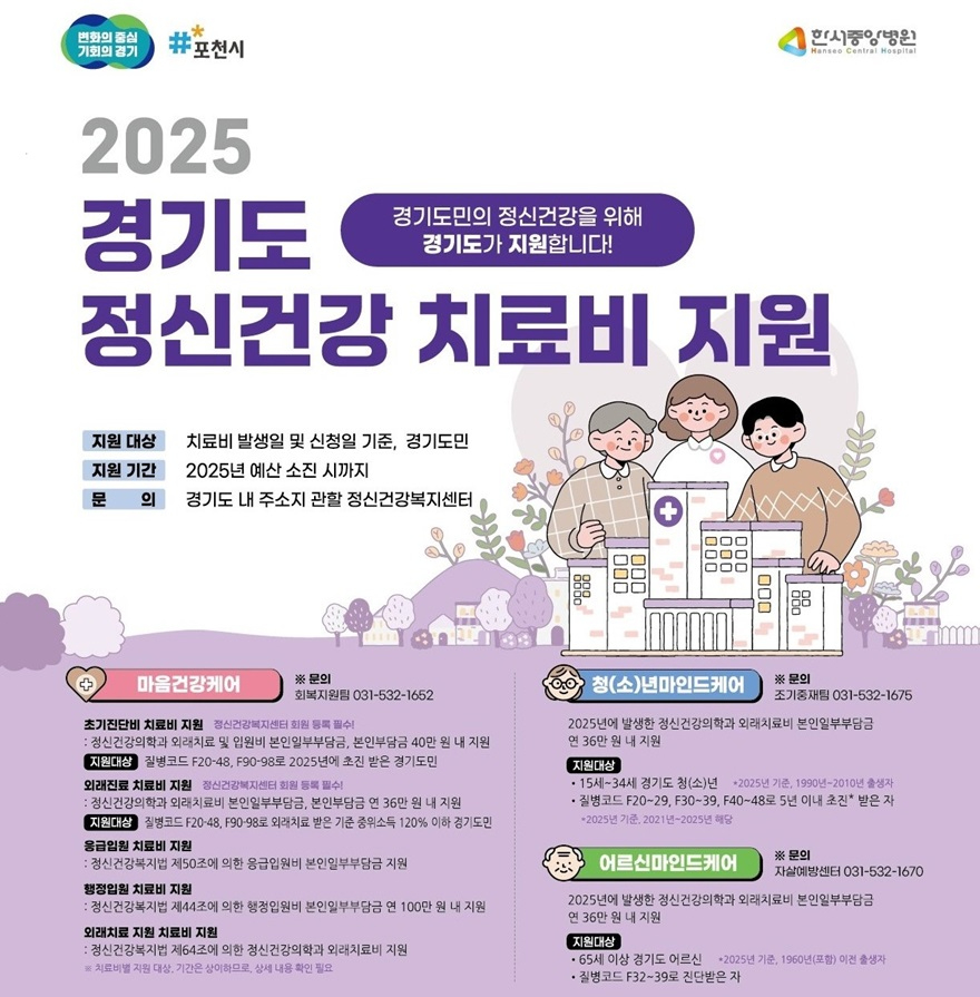 6 포천시, ‘마음건강케어’ 치료비 지원…정신건강·경제적 부담 동시에 잡는다.jpg