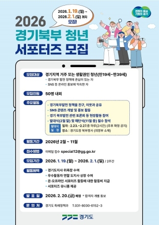 경기도, 2026년 경기북부 청년 서포터즈 2기 모집