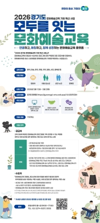 경기도, ‘현장 맞춤형 문화예술교육’ 추진…150곳 29일까지 모집