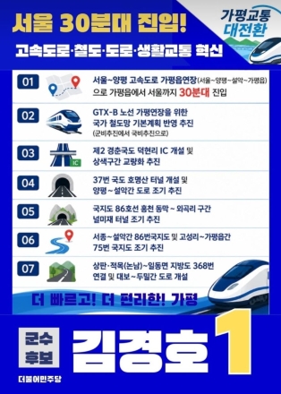 “서울 30분 시대 열겠다”…김경호 후보, ‘가평 교통대전환 7대 공약’ 발표