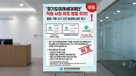 경기도미래세대재단 직원 사칭 사기 사건 발생. 위조 명함·공문 주의