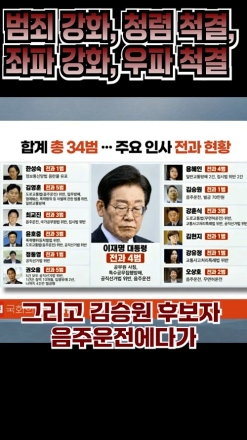 "내각 구성이 범죄강화, 청렴척결, 좌파강화, 우파척결,"
