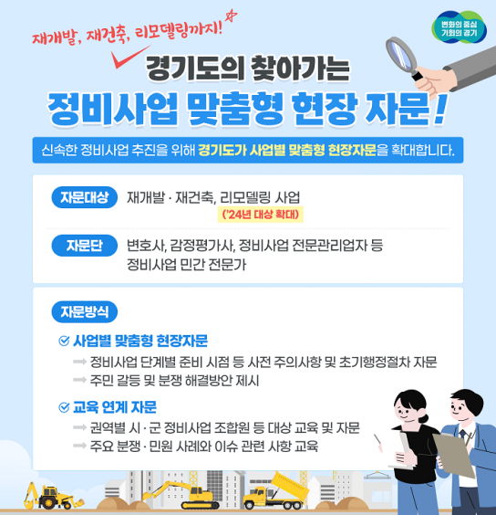 “정비사업 분쟁·민원, 경기도가 찾아가 해결해드립니다”