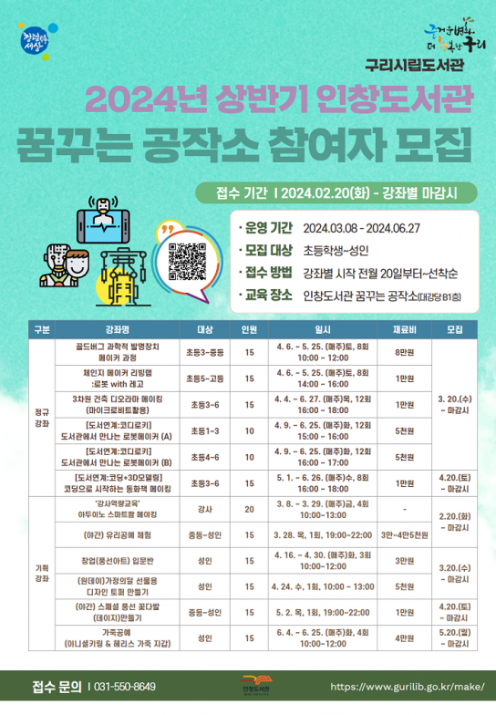 구리시, 『꿈꾸는 공작소』 상반기 메이커 프로그램 운영