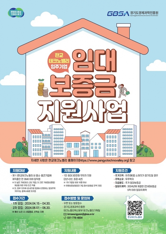 경기도, 판교테크노밸리 청년 임직원에 최대 3천만 원까지 주택임대보증금 무이자 지원