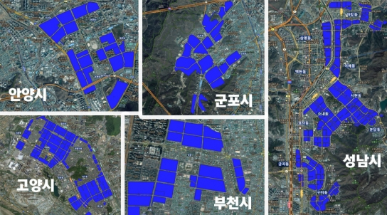 경기도, 성남, 고양 등 1기 신도시 선도 예정지구 5곳 17.28㎢, 올 연말까지 토지거래허가구역 지정