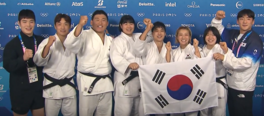 ‘35분 49초’ 안바울의 투혼…유도 혼성단체전 사상 첫 동메달