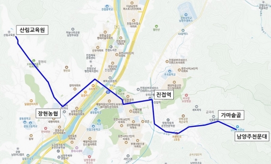 남양주시, 산림교육원-가마솥골‘77번 버스’개통