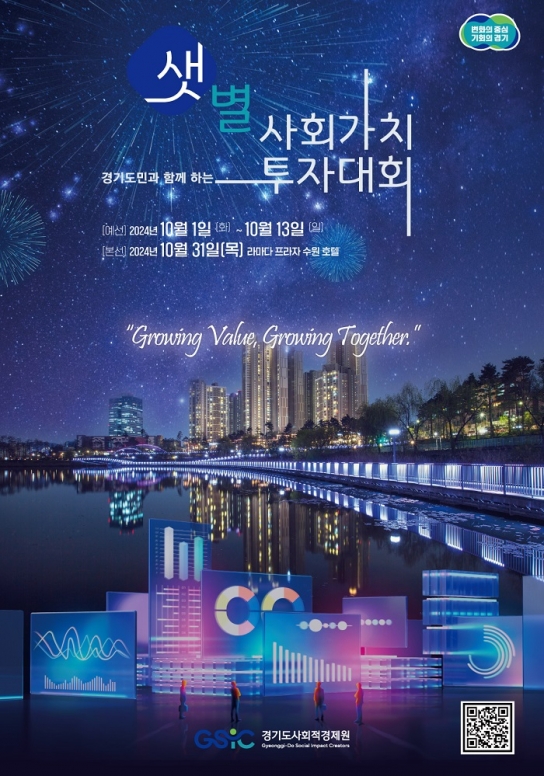 경기도사회적경제원, ‘샛별사회가치투자대회’ 개최. 온라인 예선 투표 진행