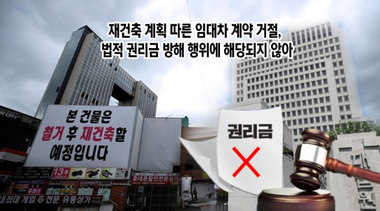 [엄정숙 변호사 12부] 건물주 재건축 고지, 권리금 회수 방해로 인정 어려워