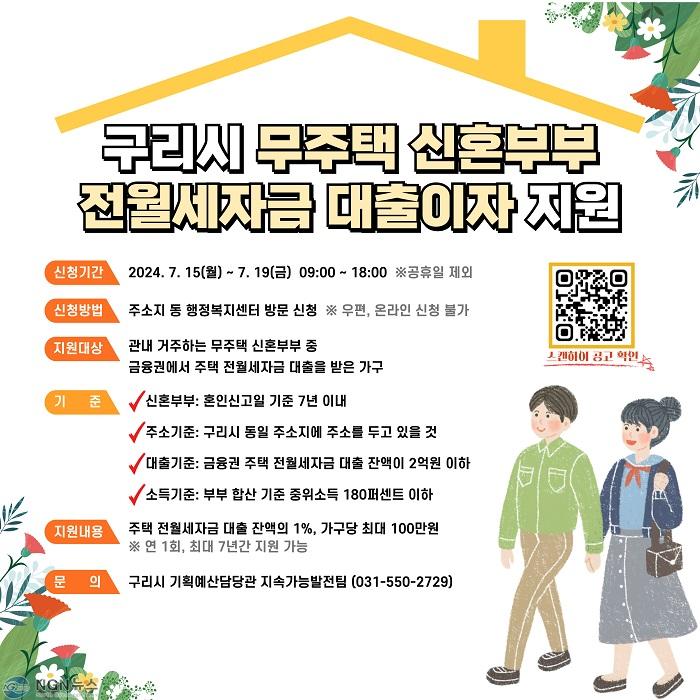 0710 구리시, 무주택 신혼부부 전월세자금 대출이자 지원사업 실시.jpg